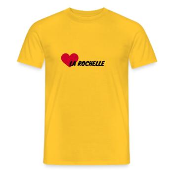 I love La Rochelle - T-shirt homme - jaune - Devant - AI Model Male 178 dark (178cm)