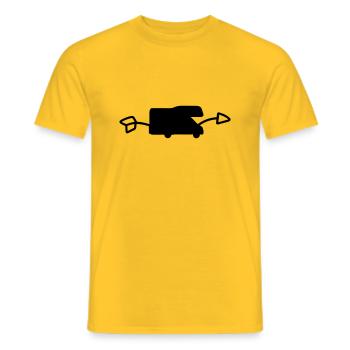 Wohnmobil Camping Pfeil nach rechts - Männer T-Shirt - Gelb - Vorne - AI Model Male 178 dark (178cm)