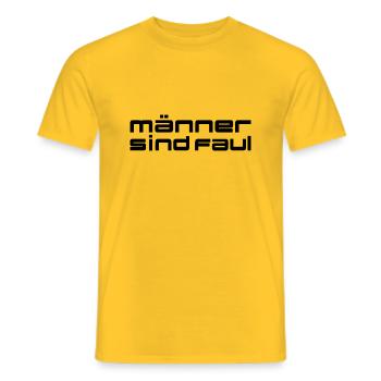 Les hommes sont paresseux, bavards, les femmes - T-shirt homme - jaune - Devant - AI Model Male 178 dark (178cm)