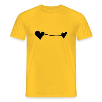 schwarze Herzen - Männer T-Shirt - Gelb - Vorne - AI Model Male 178 dark (178cm)