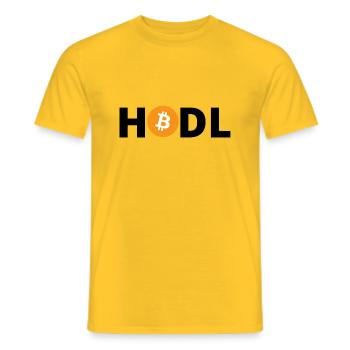 HODL Bitcoin Orange - T-shirt homme - jaune - Devant - AI Model Male 178 dark (178cm)