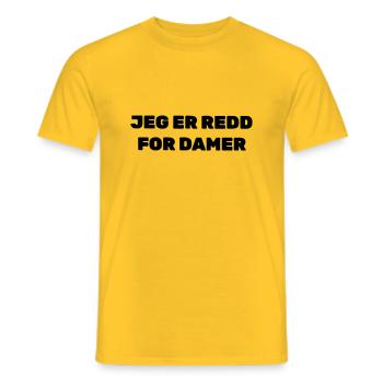 I'm scared ladies - Men's T-Shirt - yellow - Front - AI Model Male 178 dark (178cm)
