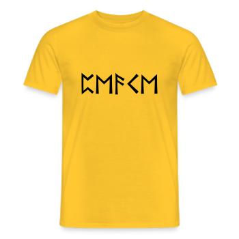 Peace - rune script - Men's T-Shirt - yellow - Front - AI Model Male 178 dark (178cm)