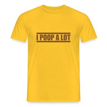 I poop a lot - Men's T-Shirt - yellow - Front - AI Model Male 178 dark (178cm)