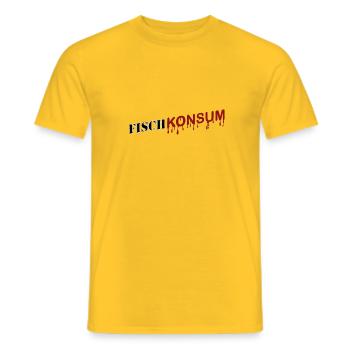 Fischkonsum Logo - Männer T-Shirt - Gelb - Vorne - AI Model Male 178 dark (178cm)