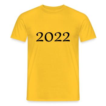2022 - Men's T-Shirt - yellow - Front - AI Model Male 178 dark (178cm)