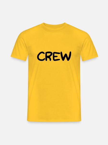 Schriftzug CREW - Männer T-Shirt - Gelb