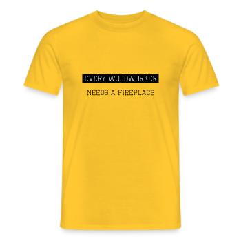 chainsaw carpenter funny carpenter quotes - Männer T-Shirt - Gelb - Vorne - AI Model Male 178 dark (178cm)