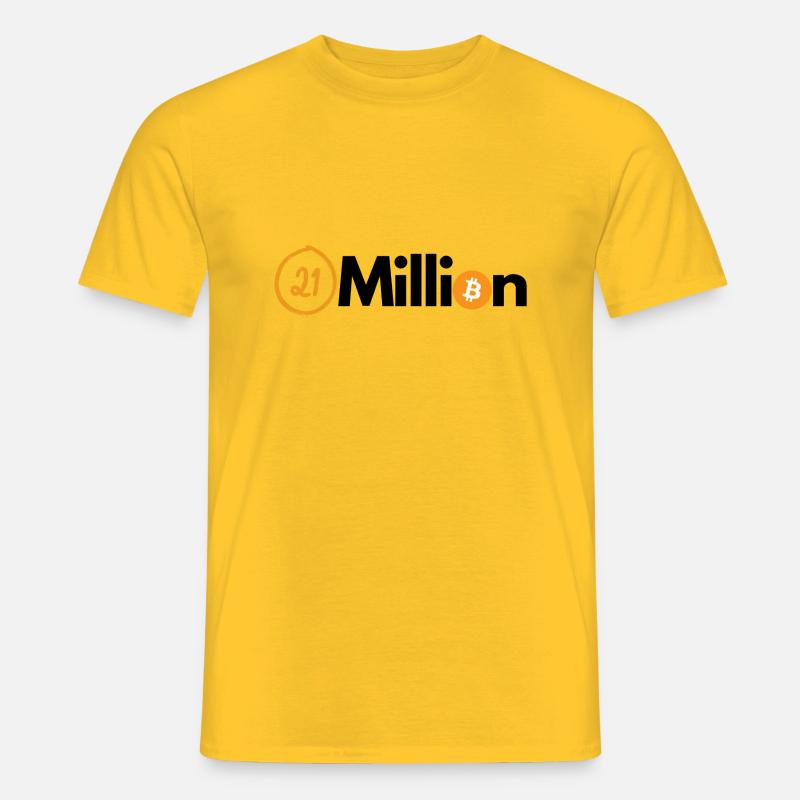 Krypto 21 Million BTC Bitcoin - Männer T-Shirt - Gelb