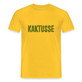 KAKTUSSE vs. KAKTUS - Männer T-Shirt - Gelb - Vorne - AI Model Male 178 dark (178cm)