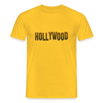 Schönes Hollywood Shirt Geschenk - Männer T-Shirt - Gelb - Vorne - AI Model Male 178 dark (178cm)