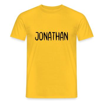 Jonathan Custom Name Font Text Birthday - Men's T-Shirt - yellow - Front - AI Model Male 178 dark (178cm)