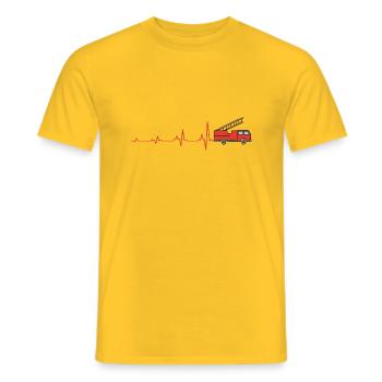 Herzschlag Feuerwehr Firefighter Feuerwehrmann - Männer T-Shirt - Gelb - Vorne - AI Model Male 178 dark (178cm)