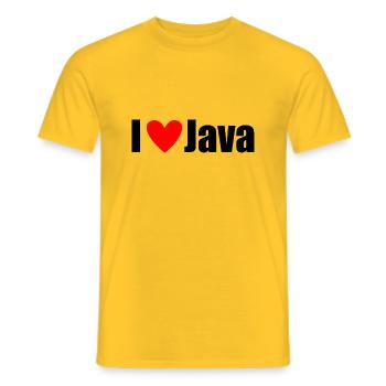 I LOVE Java - Men's T-Shirt - yellow - Front - AI Model Male 178 dark (178cm)