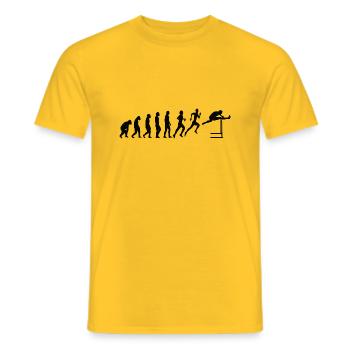 Hürdenlauf Leichtathletik Evolution Hürdenläufer - Männer T-Shirt - Gelb - Vorne - AI Model Male 178 dark (178cm)
