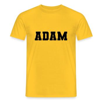 Nom - Adam - T-shirt homme - jaune - Devant - AI Model Male 178 dark (178cm)