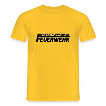 Angriffstruppführer Freiwillige Feuerwehr - Männer T-Shirt - Gelb - Vorne - AI Model Male 178 dark (178cm)