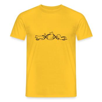 Domestic Cat Cat Pet Cat Cats Kitten - Men's T-Shirt - yellow - Front - AI Model Male 178 dark (178cm)