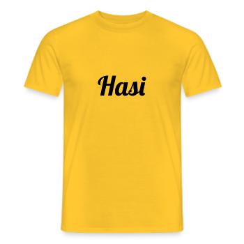 Hasi - Männer T-Shirt - Gelb - Vorne - AI Model Male 178 dark (178cm)