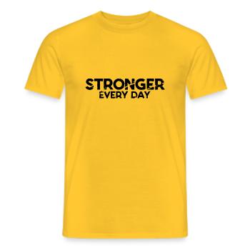 STRONGER EVERY DAY - Men's T-Shirt - yellow - Front - AI Model Male 178 dark (178cm)