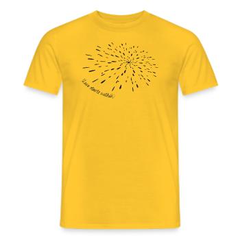 Beautiful saying - Love starts within - Black - Men's T-Shirt - yellow - Front - AI Model Male 178 dark (178cm)
