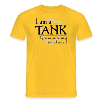 Ich bin ein TANK (Dunkel) - Männer T-Shirt - Gelb - Vorne - AI Model Male 178 dark (178cm)