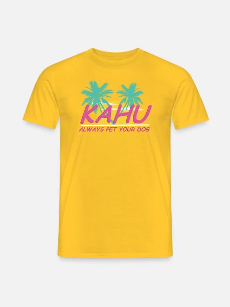 KAHU Always pet your Dog - Männer T-Shirt - Gelb