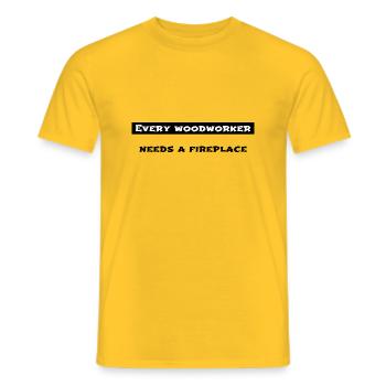 birthday present carpenter plumber - Men's T-Shirt - yellow - Front - AI Model Male 178 dark (178cm)
