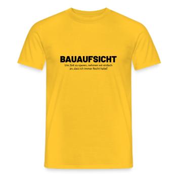 Bauaufsicht - Männer T-Shirt - Gelb - Vorne - AI Model Male 178 dark (178cm)