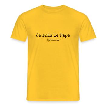Odile Deray - Le Pape et la soeur - T-shirt homme - jaune - Devant - AI Model Male 178 dark (178cm)