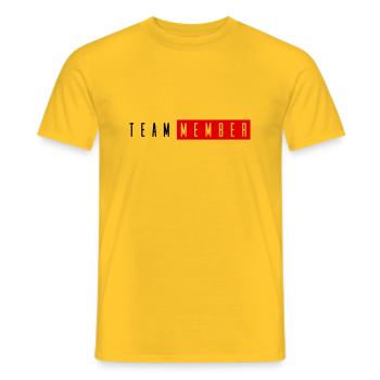 Team Member 2 - Men's T-Shirt - yellow - Front - AI Model Male 178 dark (178cm)