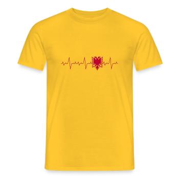 Albanien Herzschlag Adler - Männer T-Shirt - Gelb - Vorne - AI Model Male 178 dark (178cm)