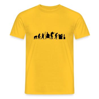 Gamer Evolution Kämpfer Helden - Männer T-Shirt - Gelb - Vorne - AI Model Male 178 dark (178cm)