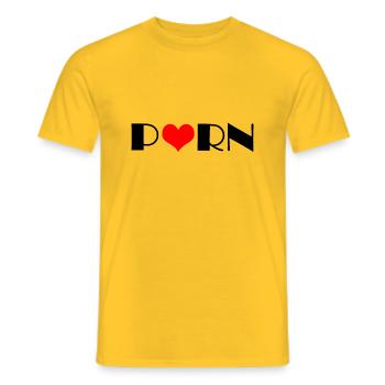 Word Porn und die Form eines Herzens - Männer T-Shirt - Gelb - Vorne - AI Model Male 178 dark (178cm)