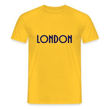 London - Men's T-Shirt - yellow - Front - AI Model Male 178 dark (178cm)