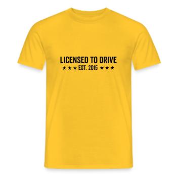 Permis de conduire est. 2015 - T-shirt homme - jaune - Devant - AI Model Male 178 dark (178cm)