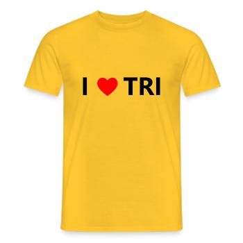 Triathlon Swim Bike Run Marathon - Männer T-Shirt - Gelb - Vorne - AI Model Male 178 dark (178cm)