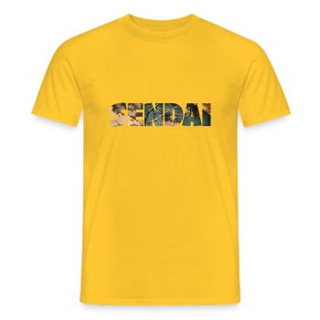 SENDAI COLORFUL - Men's T-Shirt - yellow - Front - AI Model Male 178 dark (178cm)
