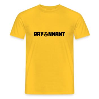 rayonnant - cadeau manip radio original - T-shirt homme - jaune - Devant - AI Model Male 178 dark (178cm)
