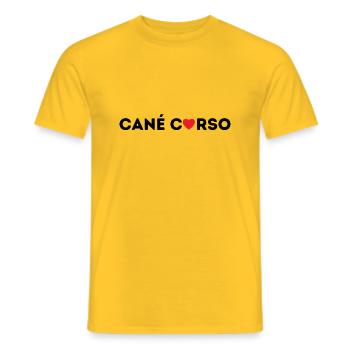 Cané corso, amour cané corso, chien - T-shirt homme - jaune - Devant - AI Model Male 178 dark (178cm)