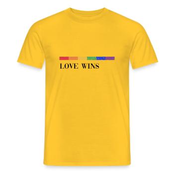 LGBT lustiger Spruch Gay Geschenk Pride Love wins - Männer T-Shirt - Gelb - Vorne - AI Model Male 178 dark (178cm)