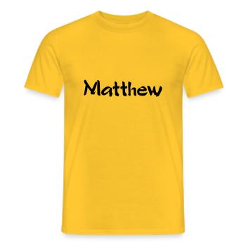 Matthew - Männer T-Shirt - Gelb - Vorne - AI Model Male 178 dark (178cm)