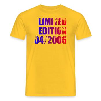 18e anniversaire édition limitée 04/2006 - T-shirt homme - jaune - Devant - AI Model Male 178 dark (178cm)