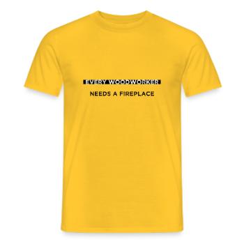 funny carpenter quotes arboriculturist woodworker - Männer T-Shirt - Gelb - Vorne - AI Model Male 178 dark (178cm)