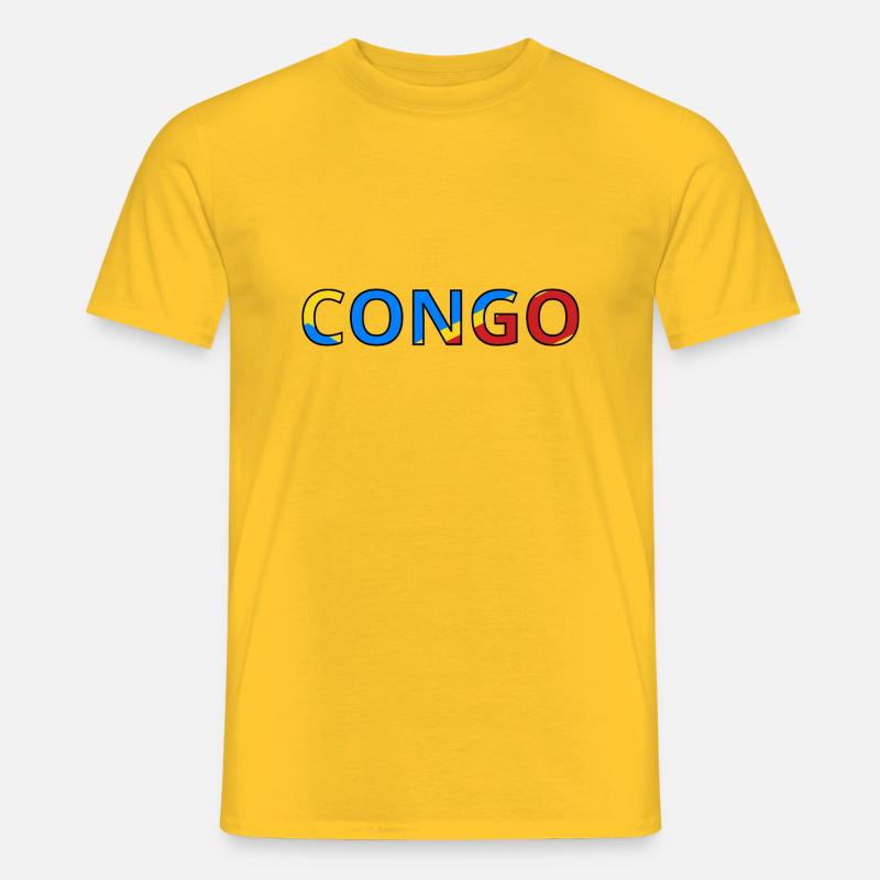 Drapeau Congo (Rép. dém.) - T-shirt homme - jaune