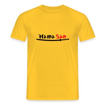 Mama San - Männer T-Shirt - Gelb - Vorne - AI Model Male 178 dark (178cm)