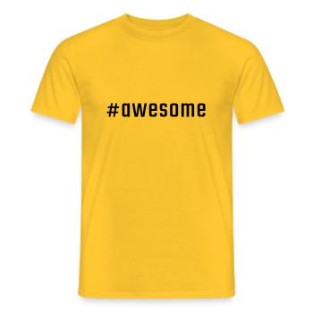 #awesome - Men's T-Shirt - yellow - Front - AI Model Male 178 dark (178cm)