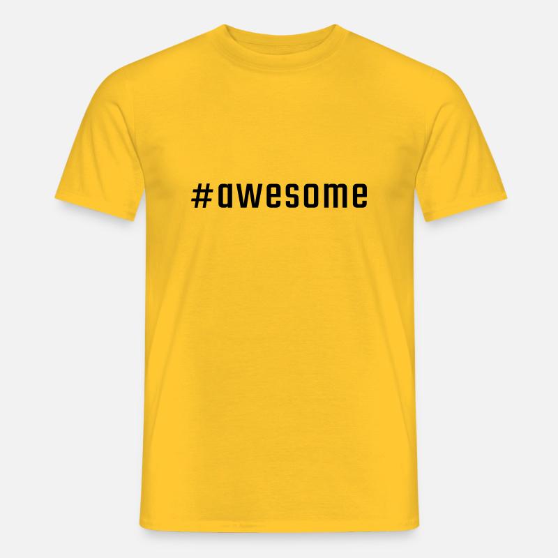 #awesome - T-shirt homme - jaune