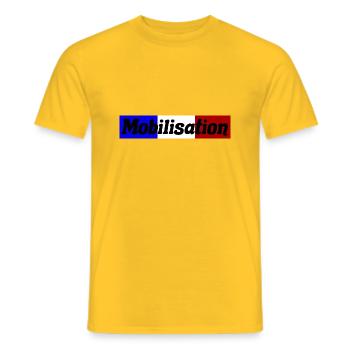 Mobilisation française - T-shirt homme - jaune - Devant - AI Model Male 178 dark (178cm)