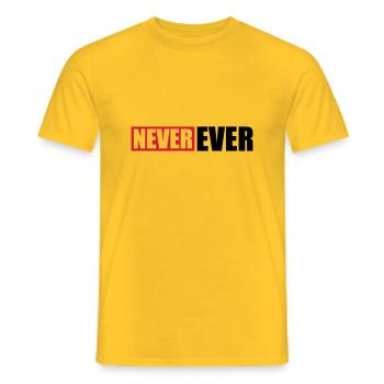 Bar Never Ever - Men's T-Shirt - yellow - Front - AI Model Male 178 dark (178cm)